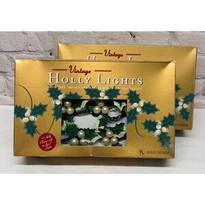 Restoration Hardware Vintage Holly Lights Christmas String Lights Pearl Berries